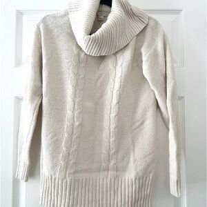 J. Crew White Cowl Neck Sweater Size Medium